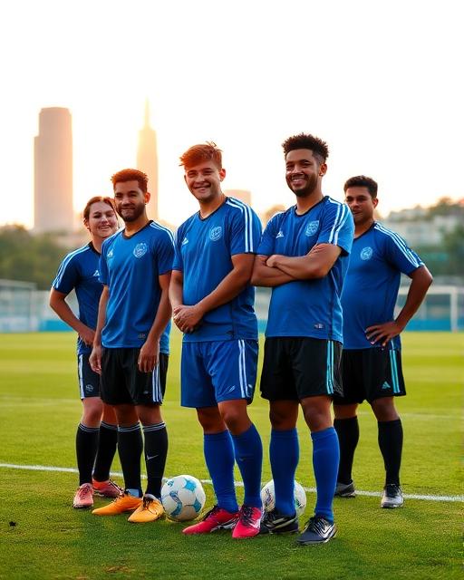 Soccer players on the field
